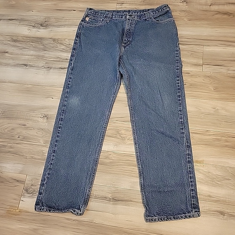 Carhartt FR Jeans Relaxed Fit Straight Mens 40x34 Workwear Blue Denim CAT 2